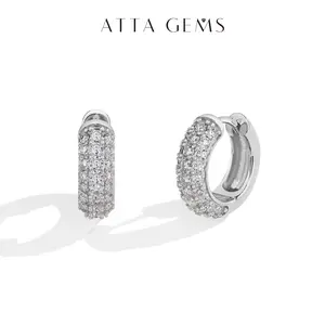 ATTAGEMS Classic D VVS1 Color Lab-Created Moissanite Earrings for Women Men 925 Sterling Silver Earrings Daily Wear Birthday Sparkling Fine Jewelry E063