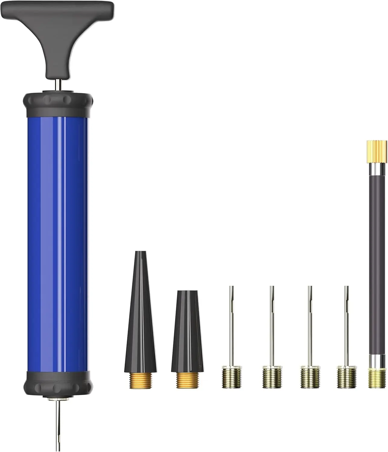 Portable Sport Ball Pump with 4 Needles, 2 Nozzles, 1 Extension Hose – Ideal for Basketball, Football, Volleyball, Sport Balls