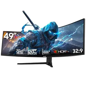 Gawfolk 49" Super Ultrawide Gaming Monitor 120Hz 5K Curved Screen Dual QHD 5120x1440 PBP/PIP Height Adjustable RGB