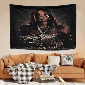 King Von Crazy Element Tapestry, Wall Tapestry, exquisite patterns, soft fabrics, perfect for the decoration of sofas or beds, cozy home decoration, bohemian home decoration, Tapestry Wall Hanging