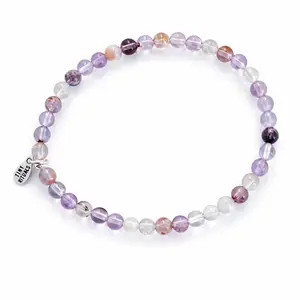 TINY RiTUALS Purple Ghost Amethyst Natural Crystal Energy Bracelet, Jewelry Accessory for Crystal Enthusiasts