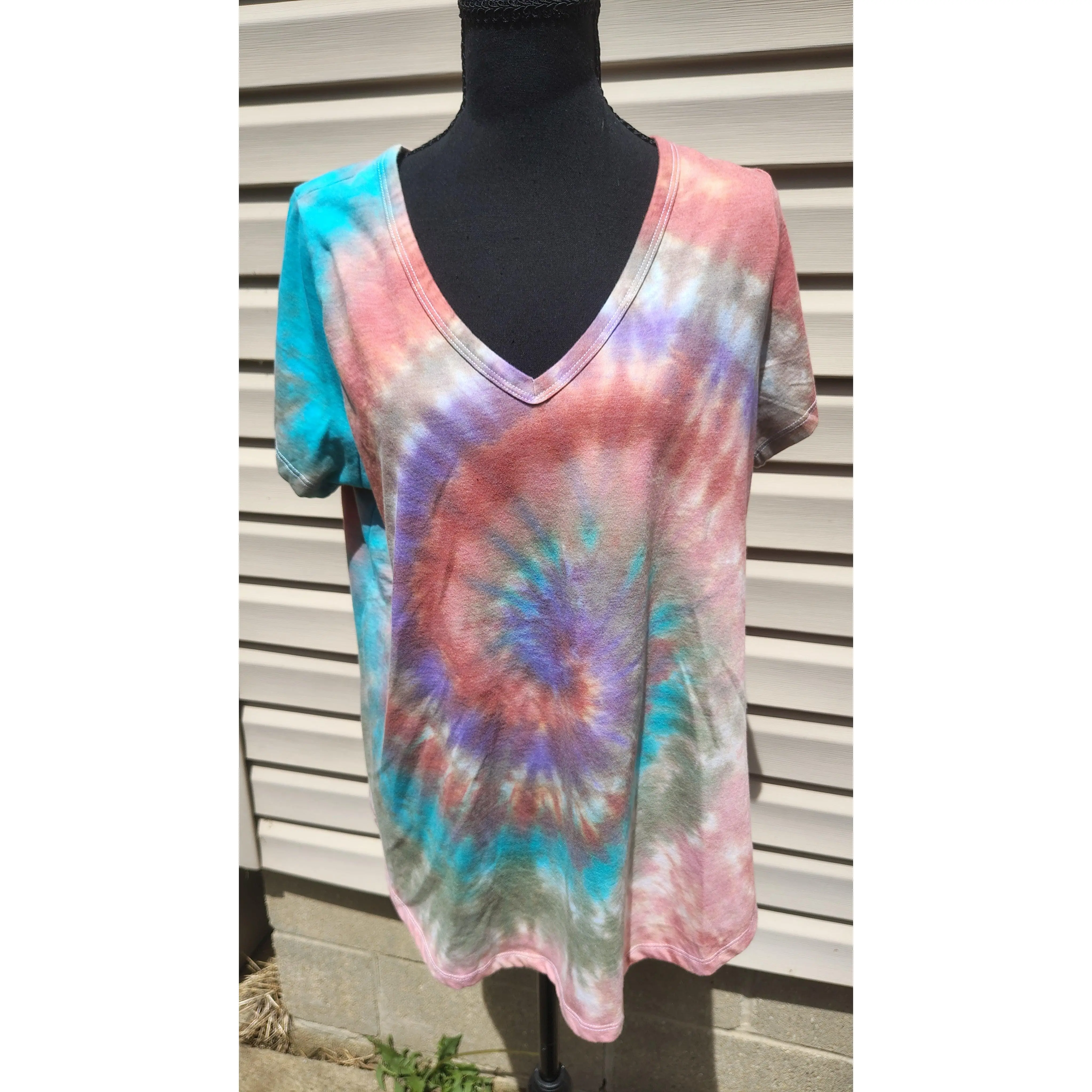 Rusted Cashmeres -  Amethyst Rust Spiral Tee - Torrid 0 (L) - Handmade Tie-Dye