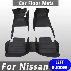 Car floor mats are suitable for Nissan Juke、Pathfinder R51、March、Tiida、Qashqai、d40、Versa、Kicks、Patrol、X Trail T32、Note E12、Teana j32, Anti slip and wear-resistant PU leather car interior mat, car interior accessories, not sold in the UK