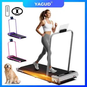 YAGUD Home Gym Treadmill with Low-Noise Motor Dual Shock Absorption Adjustable Incline 265LBS Capacity Wheels Remote & FREE Resistance Bands 45x22x40 inch