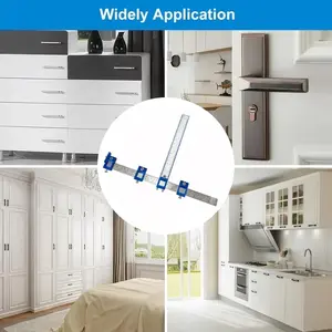 Woodworking Hole Locator Tool for Handles, Cabinet Door Hole Guide and Positioning Ruler, Essential Drilling Aid for Precision Projects