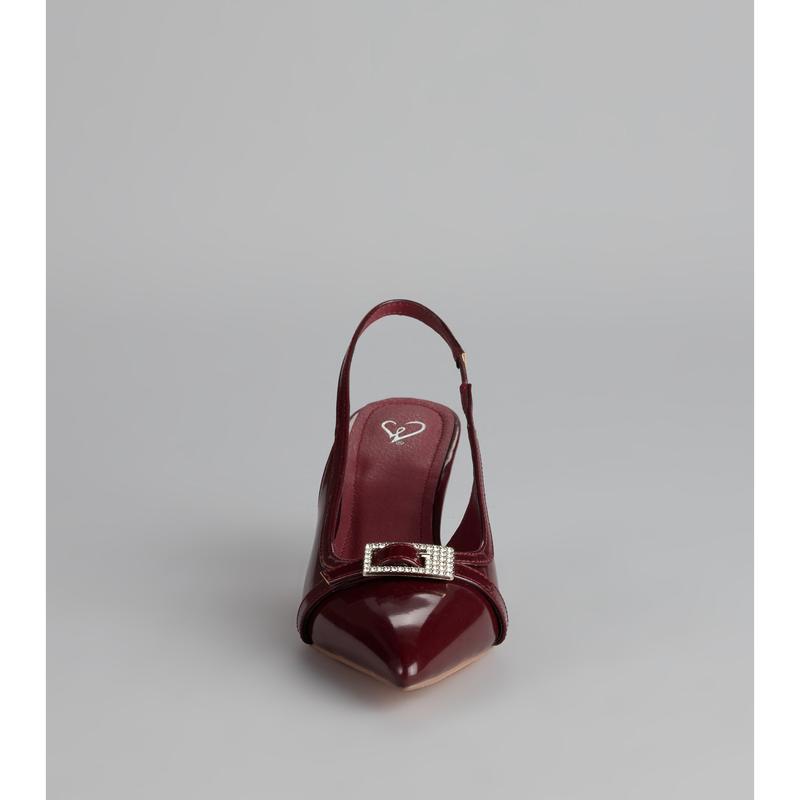 Glam Code Patent Slingback Heels