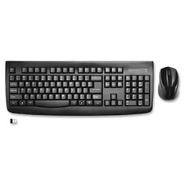 Kensington Pro Fit Wireless Desktop Set - Membrane Keycap Keyboard & Ambidextrous Mouse Combo for Windows PC, Office Use with High-Definition 1000 DPI Sensor