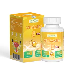 Al Vital Organics Vitamin E Capsules 400 IU d-Alpha Form Antioxidant & Essential Nutrient Rich Softgels 60 Capsules Non-GMO Gluten-Free Natural USA Made