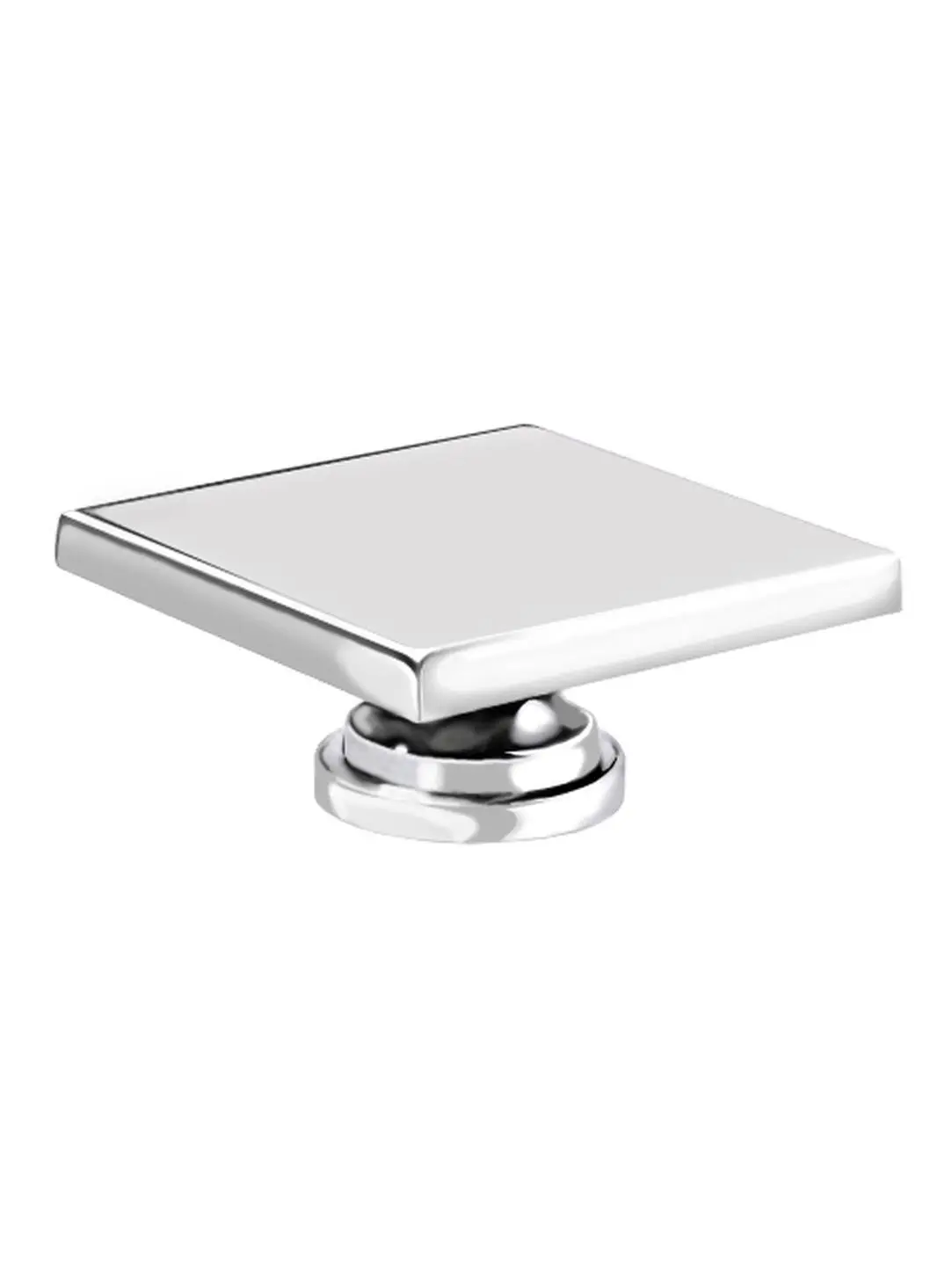 Large Square Knob Bright Chrome