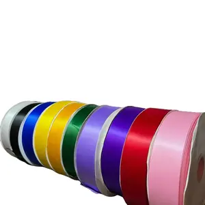 Single Face 100yard Ribbon - Assorted Colors Including Black, White, Yellow, Green, Red, Purple & Pink