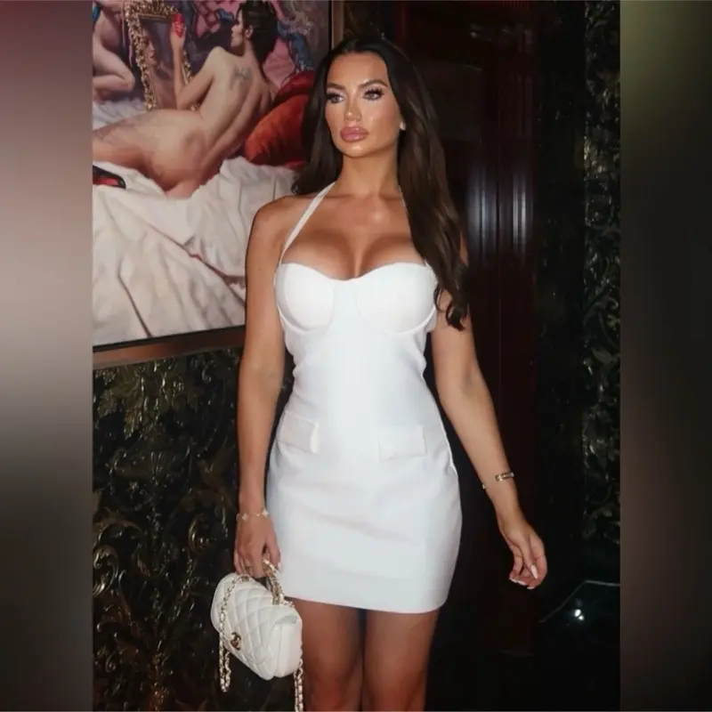 Fashion Nova Bandage Elegant White Halter Mini Party Dress Size Large Sexy Fit sorority formal birthday night out vacation Summer Sleeveless - TikTok Shop Fashion Nova Bandage Elegant White Halter Mini Party Dress Size Large Sexy Fit sorority formal birthday night out vacation Summer Sleeveless - TikTok Shop