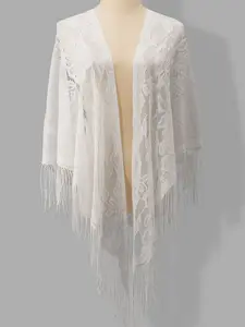 Lace Shawl Triangle Scarf Flower Bride Bridesmaid Wedding Party Dress Shawl, Elegant Bridal Accessories, Perfect for Special Occasions