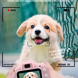 Digital Camera Cartoon Mini Video Game Music HD Dual Lens Camera, Portable Vlog Camera Compact Design, Perfect for Kids & Collectors