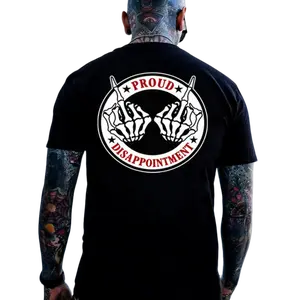 PROUD DISAPPOINTMENT Defiant Bone Hand Print Men's T-Shirt, Top Menswear Cotton Tee Shirt, Unisex Fashion, Soft Fabric, ShortSleeve, Regular Fit, Round Neck Streetwear