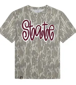 State Maroon Camo Graphic Tee | Mississippi State Game Day Vintage Washed Out T-Shirt