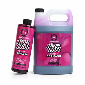 【AttachedAny】Pink Foam Pre-wash Solution, High-foam, pH-neutral Car Wash Shampoo for Foam Washers, Pink Foam Car Wash, High-gloss Car Wash & Wax, Suitable for Cars, Trucks, and Motorcycles.