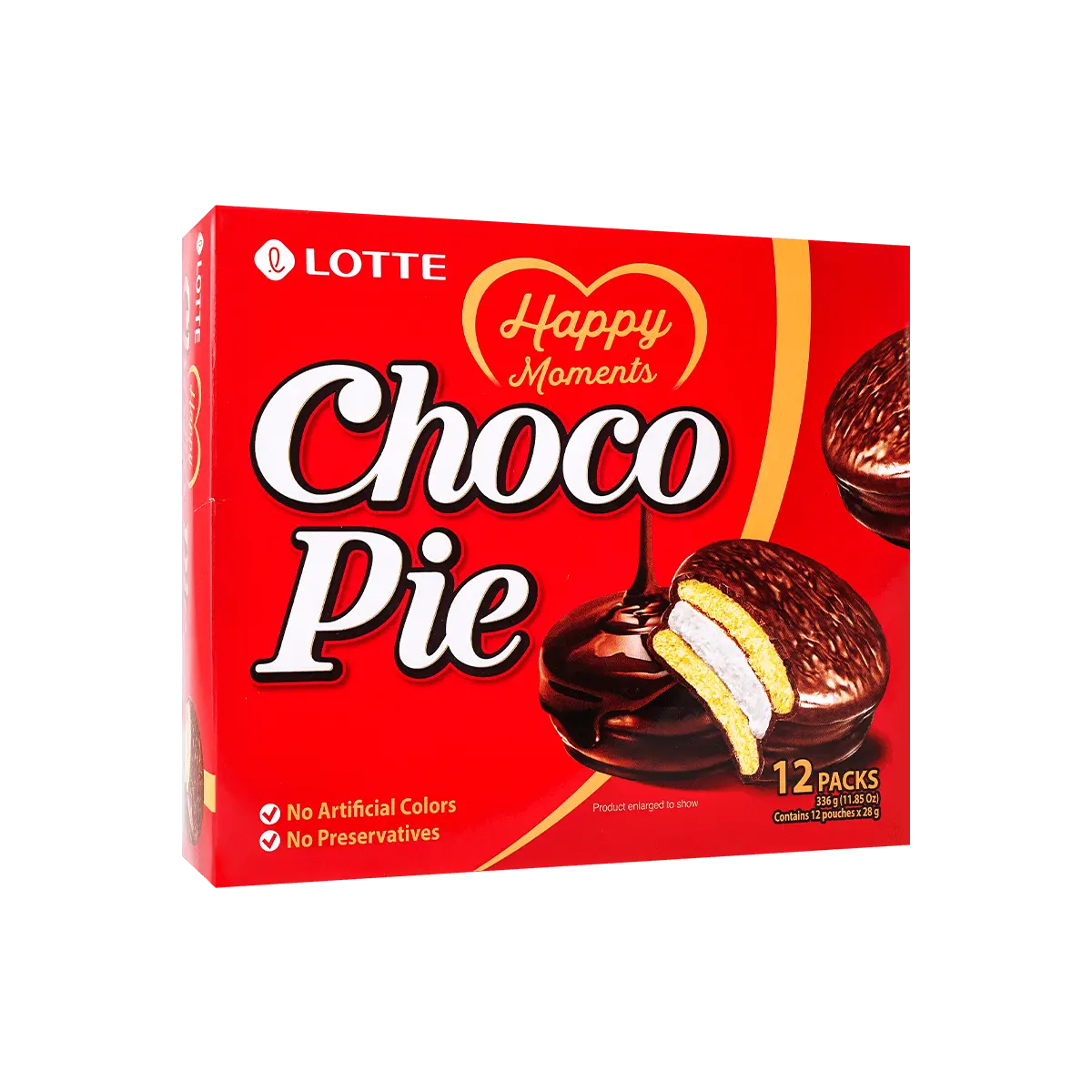 LOTTE Korea Choco Pie - 12 Pieces, 11.85oz