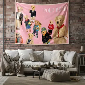 Bear Pattern Tapestry, Stylish Room Flag, Unique Wall Art For Living Room And Bedroom, Soft And Durable For Kids And Adults Daily Holiday Birthday Gift Bedroom Decoration