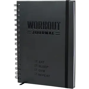 Hardcover Fitness Journal Workout Planner for Men & Women - A5(5.7" x 8.3") Sturdy Workout Log Book to Track Gym & Home Workouts