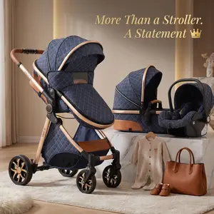 Baby Stroller 4-in-1 Baby Stroller, Portable & Foldable Toddler Stroller with Sunshade, Lightweight Travel Stroller for Babies, Adjustable Backrest, Safety Harness, One-Hand Fold, Compact Storage, Ideal for Outdoor Fun, Daily Walks and Family Travel