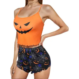 Cute Pajama Sets for Women- 2 Piece Strawberry Print Summer Cami Top and Shorts Pj Set Sexy Pajamas Womenswear Day