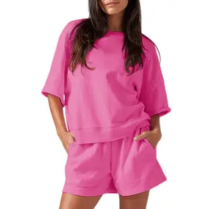 FISOEW Womens 2 Piece Outfits Casual Oversized Cropped Sweatshirt and High Waist Running Shorts Tracksuit Sets tracksuits #Springtok #TikTokShopJumpstartSale Summer Sportswear i am gia track set tracksuits for women