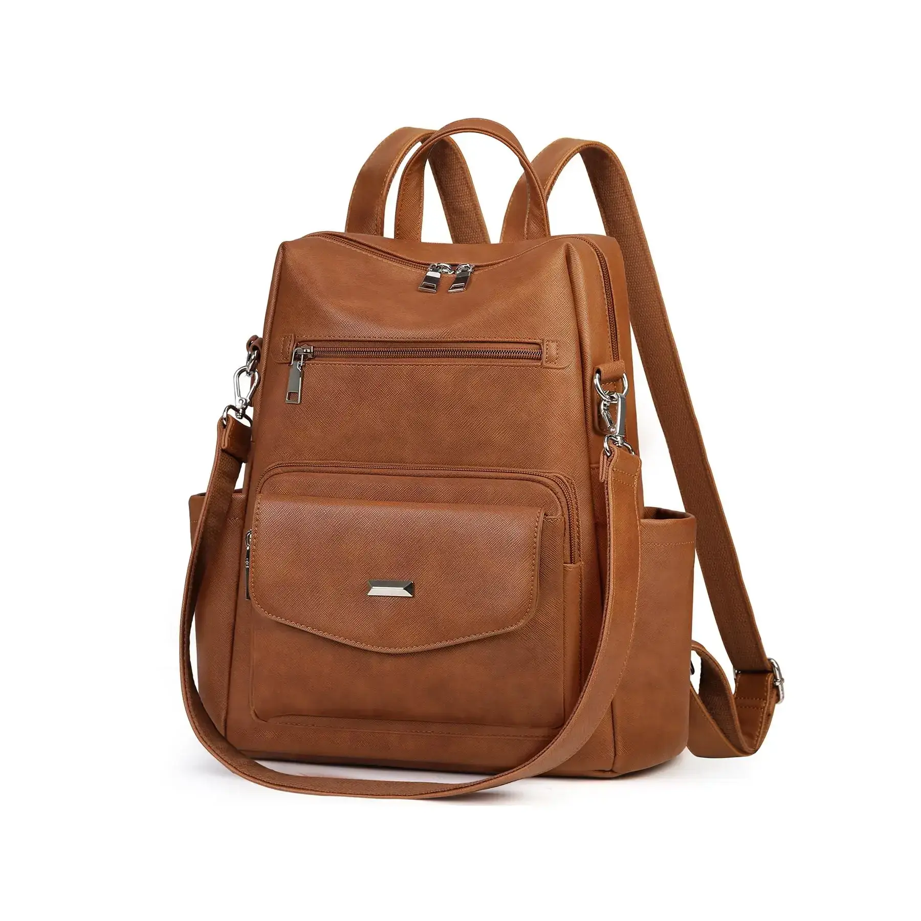 PU Leather Convertible Backpack Purse with Wallet, Travel Satchel for Women Fashion Leather Backpack Purse Convertible Travel Shoulder  main image 3
