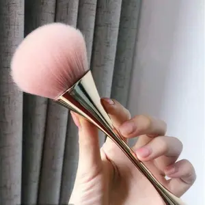 James Charles Rose Gold Powder Blush Brush - Professional Makeup Brush with Fluffy Pink Handle for Makeup Application