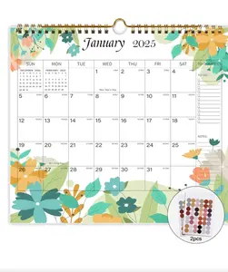 2Pcs 2025-2026 Calendar - 18 Monthly Wall Calendar 2025-2026 from January 2025 to June 2026, 11 x 8.5 Inches.Thick Paper with Julian Dates and Block for New Year and Christmas Presents (2025-2026 wall calendar inks)