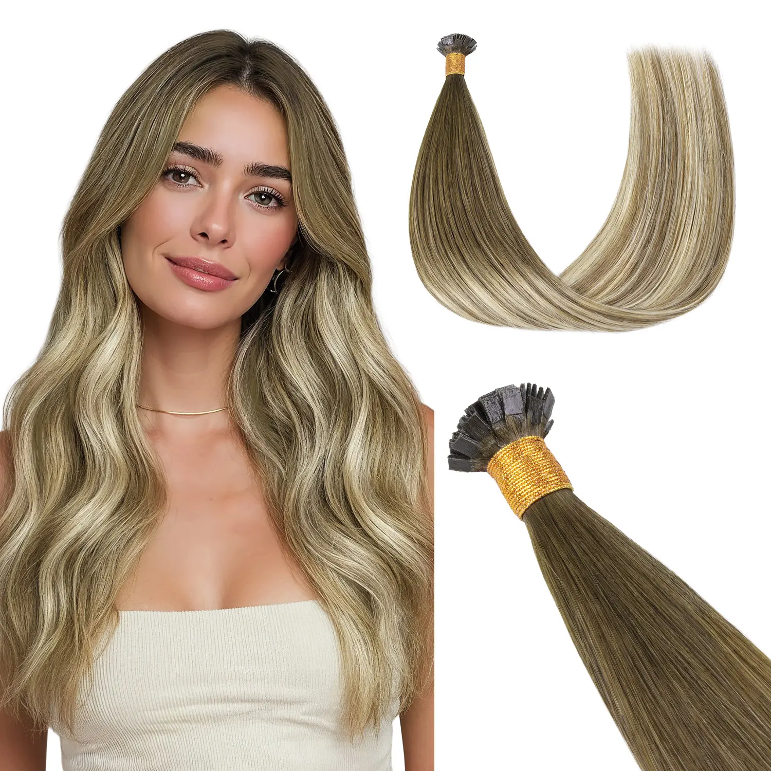 #3/8/613 Walnut Brown to Ash Brown Bleach Blonde