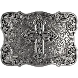 Vintage Celtic Pattern Cross Belt Buckle For Men Women