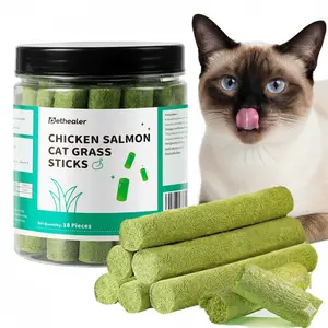 Cat Grass Sticks, Cat Grass Teething Stick for Indoor Cats, Promotes Digestive oral Health & Increases Appetite, hairball removal control snack stick hair ball treat catnip flavor