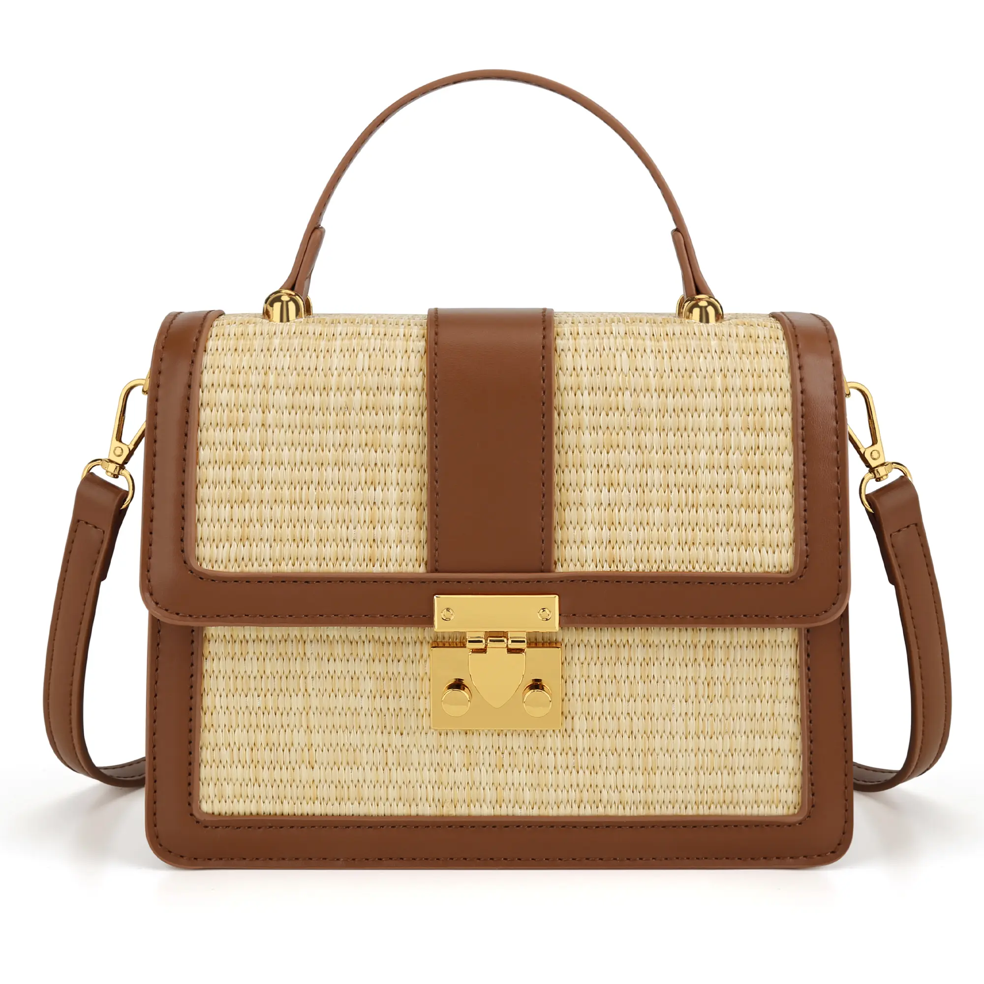 KKXIU Straw Crossbody Bags for Women - Summer Beach Shoulder Purses for Women, Clutch Handbag with Adjustable Shoulder Strap