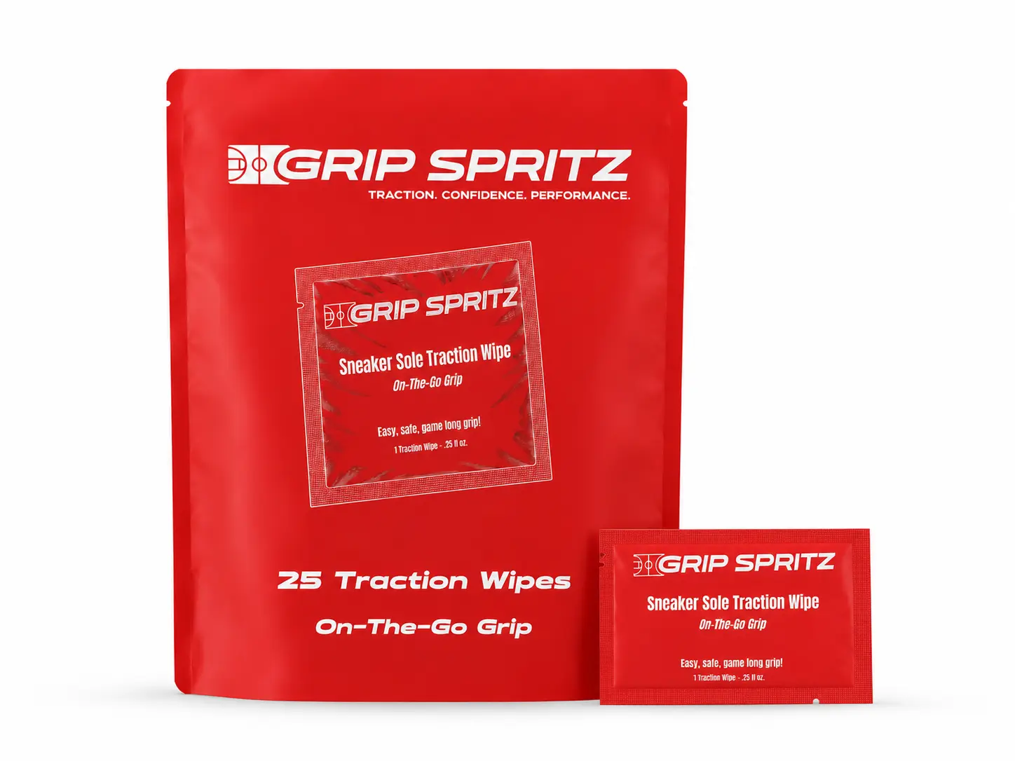 Grip Spritz Traction Wipes | On-The-Go Shoe Grip | 25 Wipes