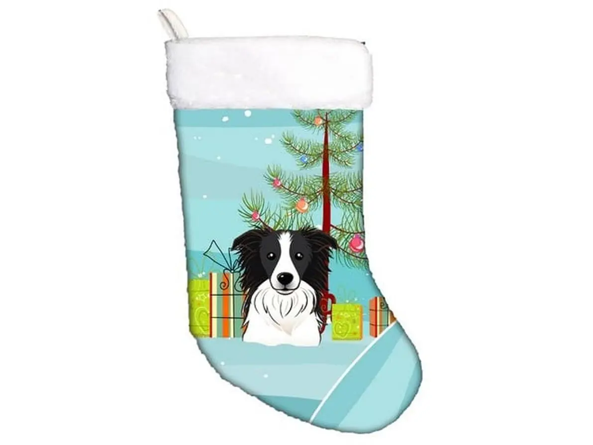 Christmas Tree & Border Collie Christmas Stocking