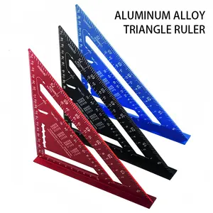 7 Inch Metric Triangular Ruler High Precision with 90° & 45° Angles Linear Measurement for Woodworking, Metalwork, Roofing, Drawing