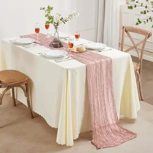 Table Runner Cheesecloth Pack of 6/10, Romantic Gauze Table Runner for Weddings, Parties, Birthdays, Bohemian Table Decoration