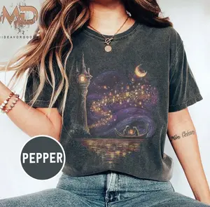 Vintage Tangled Rapunzell Comfort Colors Shirt, Princess Rapunzell T-shirt, Princess Family Trip Tee, Lanterns Shirt, Vinatge