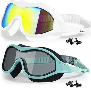 2 Pack Adult & Youth Swim Goggles with Soft Silicone Gasketing, Anti-Fog & UV Protection, Leak-Free Design for Clear Vision in Pools goggles rubberbands water goggles gog les s win swimming gear