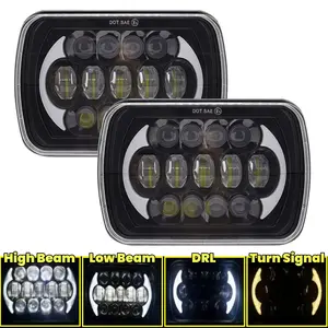 For Toyota 1982-1995 Tacoma 1995 1996 1997 Truck 4Runner Pickup Van 2PCS Rectangle H6054 LED Left & Right Headlights 5x7 7x6 Headlamp Hi/Low Sealed Beam DRL H4 Plug 6054 H5054 - 1 Pair