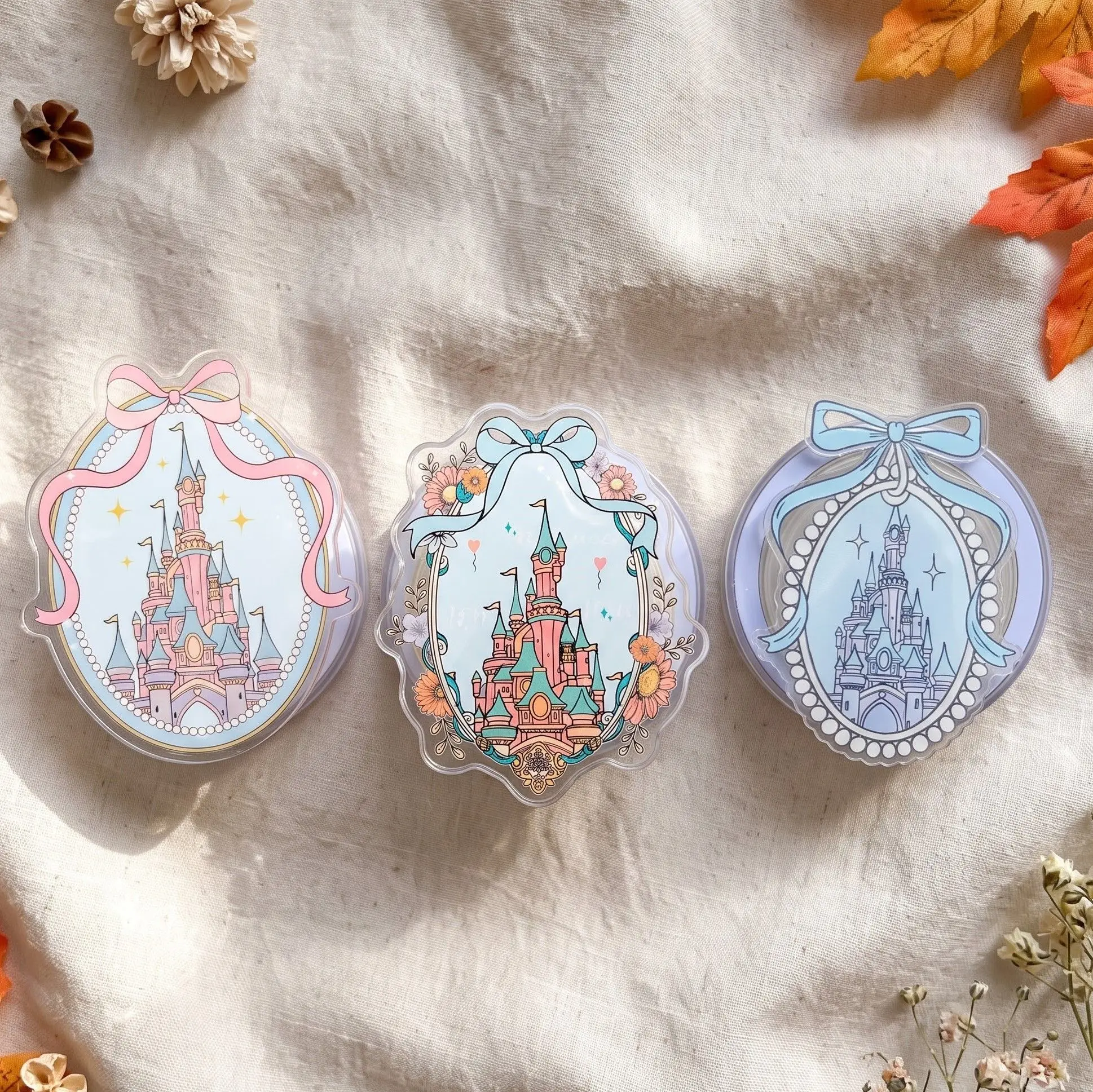 Castle Phone Grip, Fairytale Castle Acrylic Phone Holder, Pastel Bow Magnetic Kindle Grip, Princess Aesthetic Phone Accessory, Gift for Her