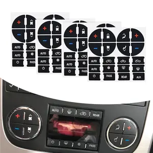 AC Button Repair Kit, used for repairing damaged and faded air conditioning control buttons. Car repair sticker replacement, applicable to most vehicles. Accessories for cars, trucks, SUVs, and vans (4-piece set). Home repair button stickers