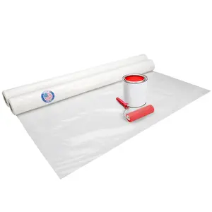 Plastic Sheeting 4 mil, 6' x 50' (300 sq.ft.), Pack of 2 - Thick Semi-Clear Plastic Sheeting for Construction, Painting, Drop Cloth, Slide&Slip - Heavy Duty LDPE Film Roll by IDL Packaging