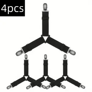 4 sets of adjustable bed sheets - heavy-duty elastic bands, safety triangular design, multi-purpose mattress sheets and more, mattress bands | adjustable clips | durable elastic bands, mattress accessories