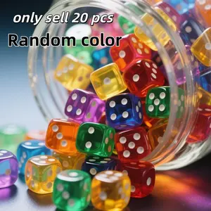 20pcs 16mm Acrylic Polyhedral Dice Set, Colorful Transparent Round Corners, Ideal for Party Games, Card Games, Classroom Rewards, Christmas Gifts