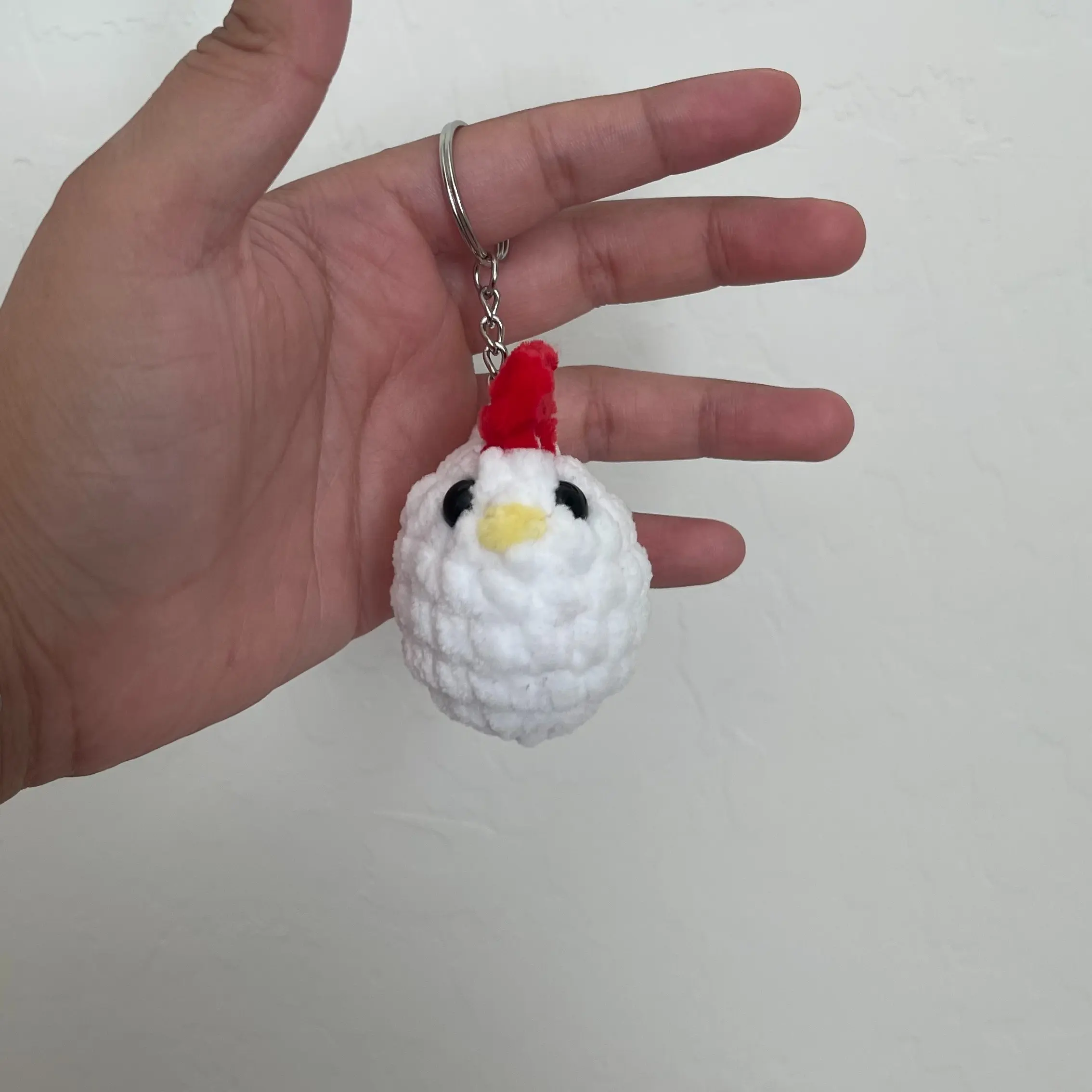 Handmade Mini Crochet Chicken Keychain