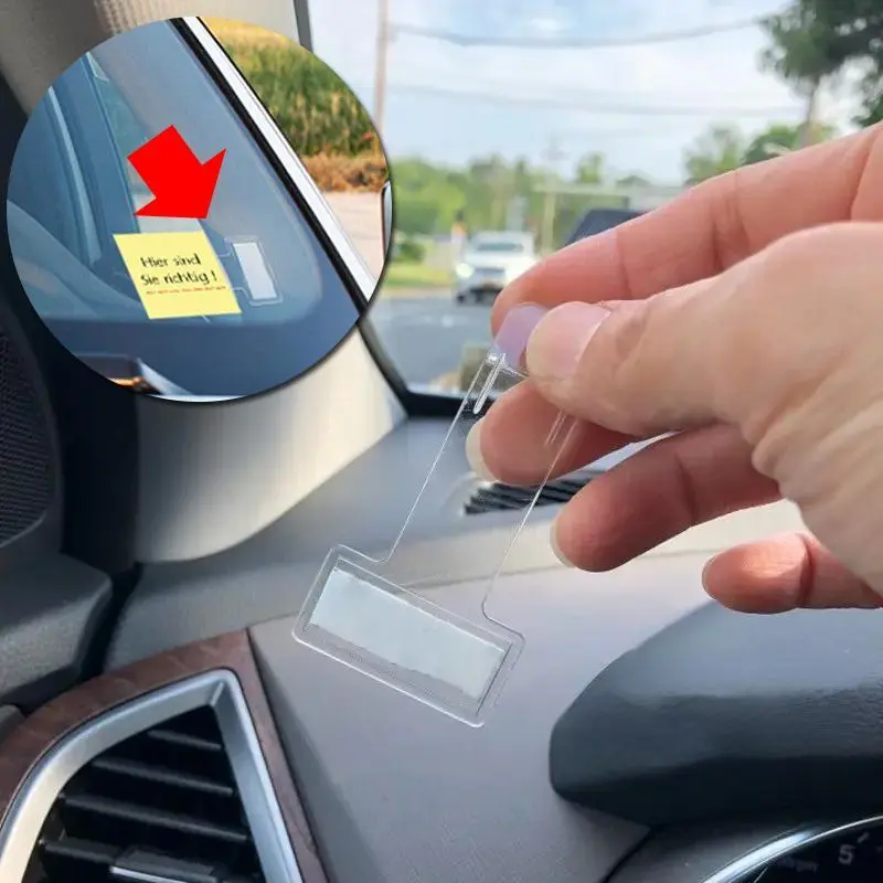 Car Parking Card Holder, Clear Car Parking Permit Card Holder, Automotive Car Interior Accessories for Car Tickets, License, Fastening Card, Car Accessory