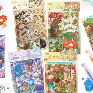 Yuezhen Oasis Journey Series Scene Stickers, Decorative Wall Art Decals, Perfect for Home Office Decoration, High-Quality Vinyl Material