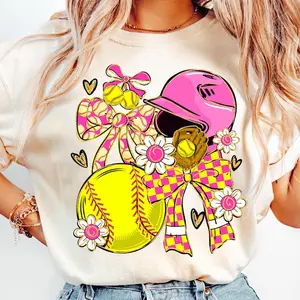 Softball Coquette Tshirt, Game Day Softball Tshirt, Floral Softball Bow Tshirt, Softball Mama Tshirt, Softball Mom Tshirt, Checkered Softball