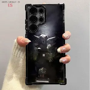 Sad Boyz Four-Corner Airbag Electroplated Phone Case Suitable for Samsung GALAXY S25 ULTRA S24 Plus S23 Fe , Compatible with iPhone 17 AIR 16 Promax 15 pro max case 14, iphone 13 cases Protective Black Cover for Both Men And Women Gift.